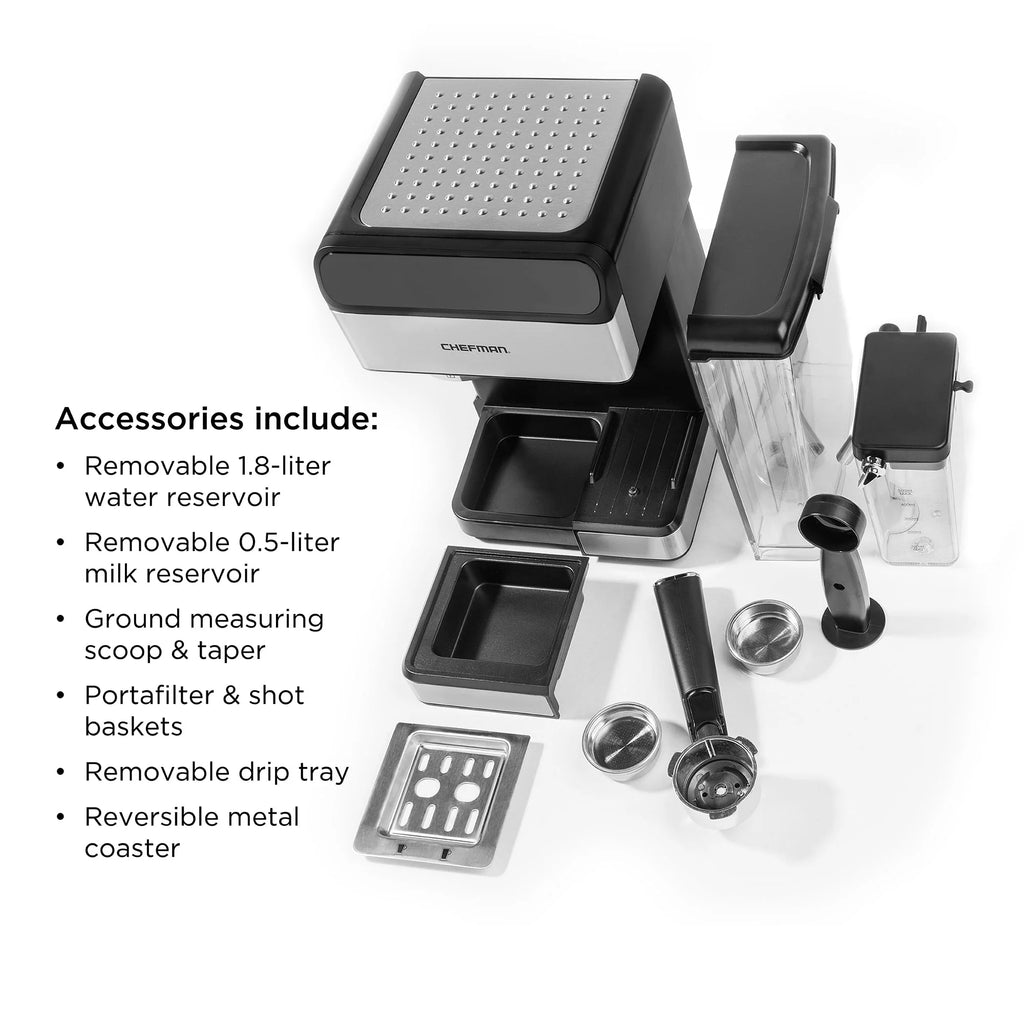 6-in-1 Digital Espresso Machine with Milk Frother W414