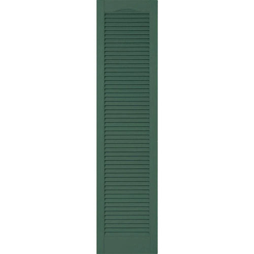 12 inch x 65 inch Vinyl Cathedral Top Open Louver Shutters E59599