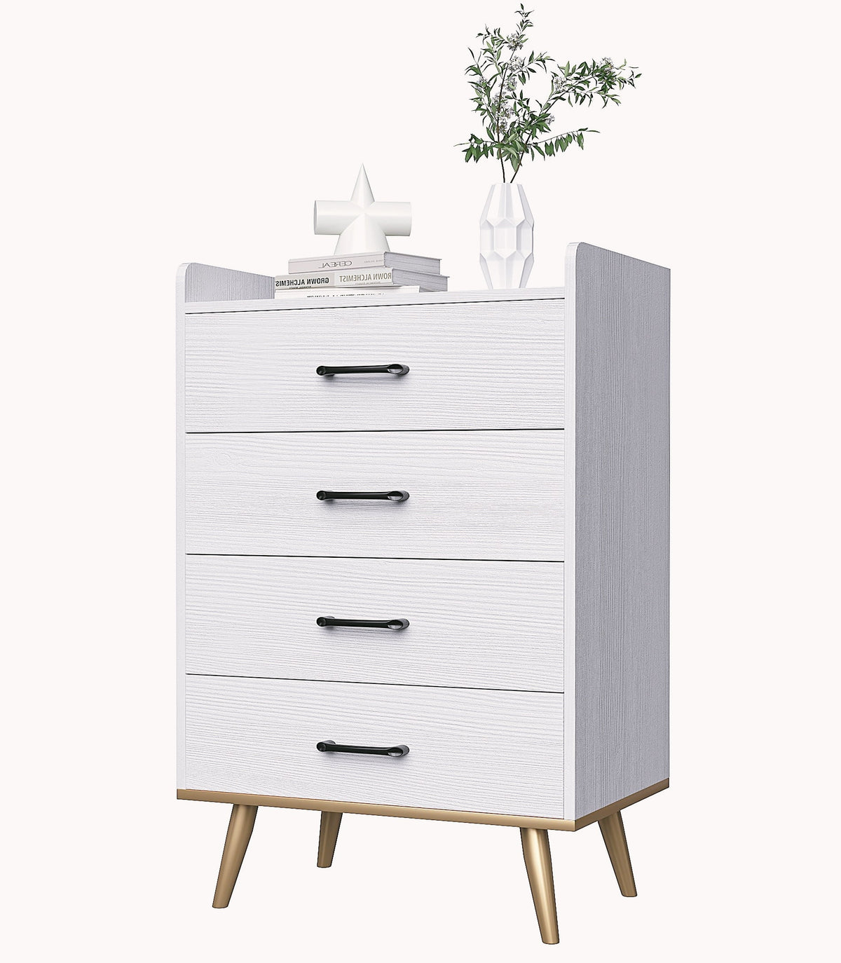 White 4 Drawer Wood Dresser Z131383