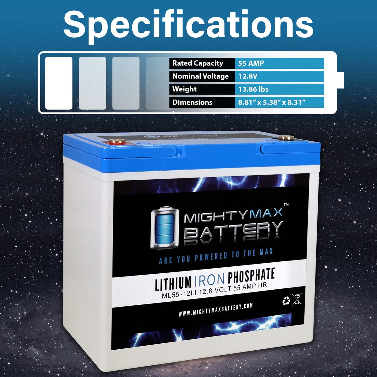 12V 55AH Lithium Battery B5657