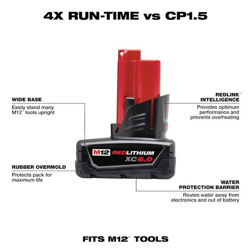 12V Lithium-Ion 6.0Ah Battery Pack 2-Pack T46507