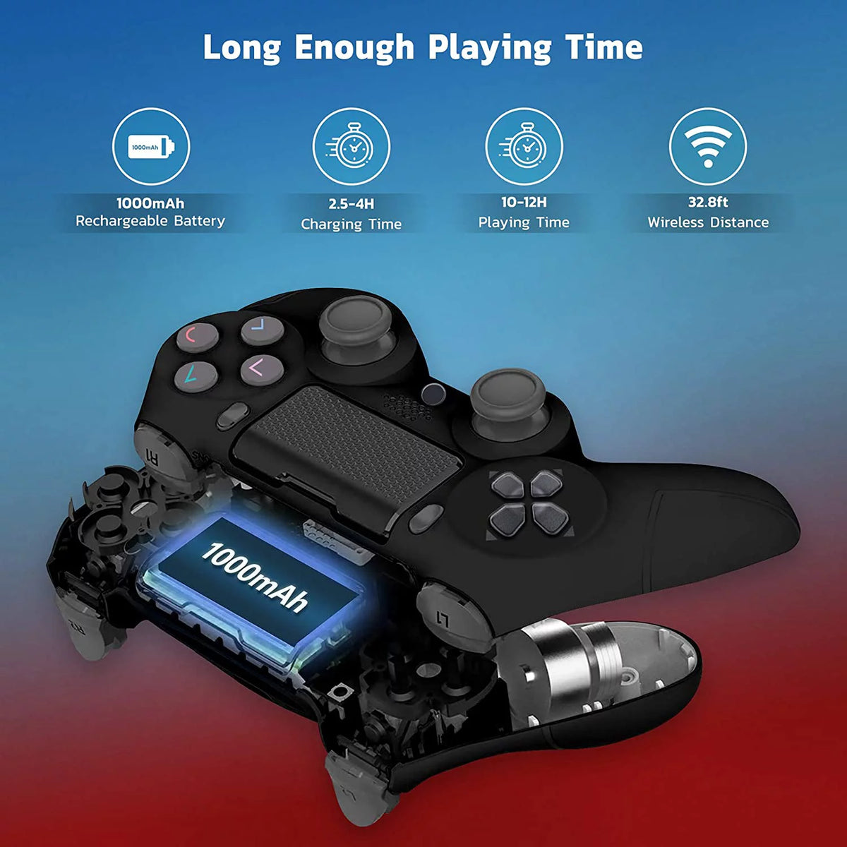 Wireless GamePad Controller with Built-In Speaker Gyro BlueTooth Slim Black L57590