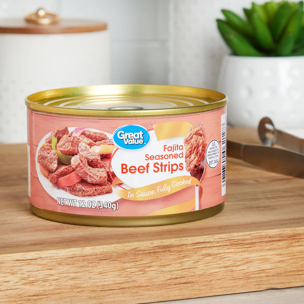 Fajita Seasoned Beef Strips in Sauce 12 oz Can U794399