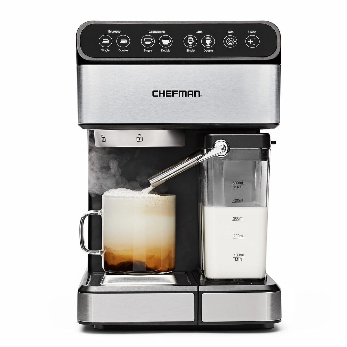 6-in-1 Digital Espresso Machine with Milk Frother W414