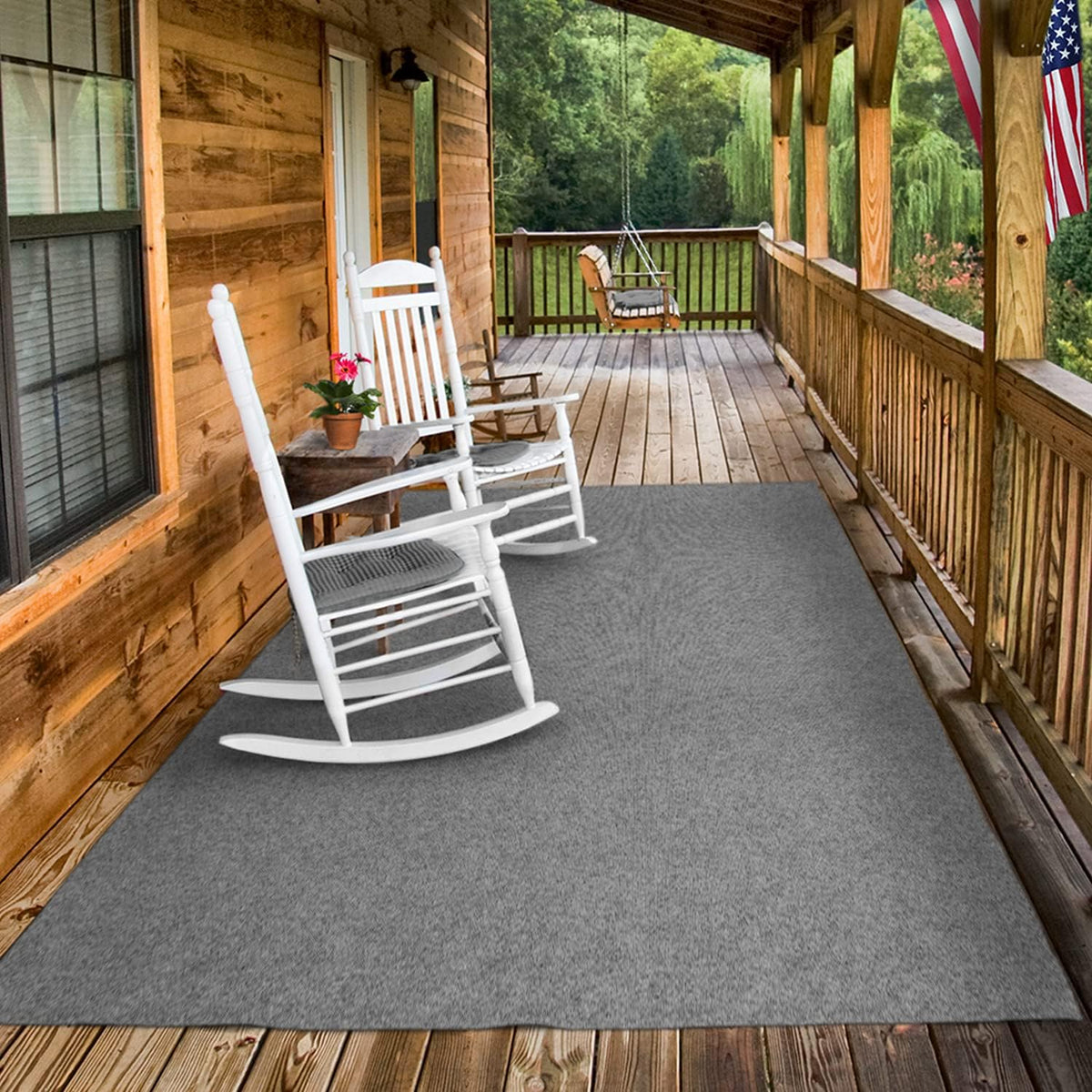 Indoor Outdoor Carpet with Rubber Marine Backing Gray 6 Feet x 50 Feet B5769