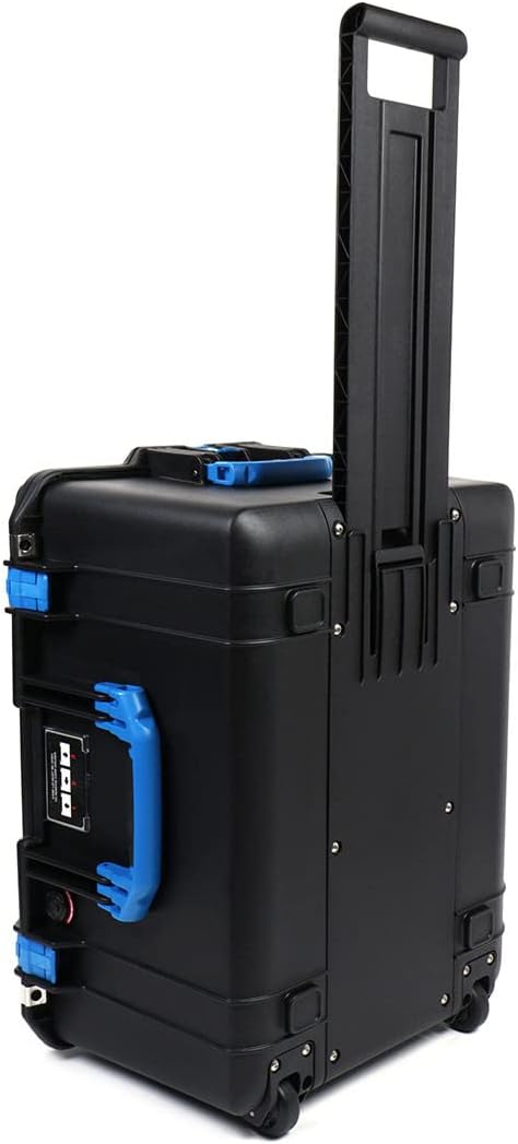 Black Air Case with Blue Handles & Latches, Wheels P480742