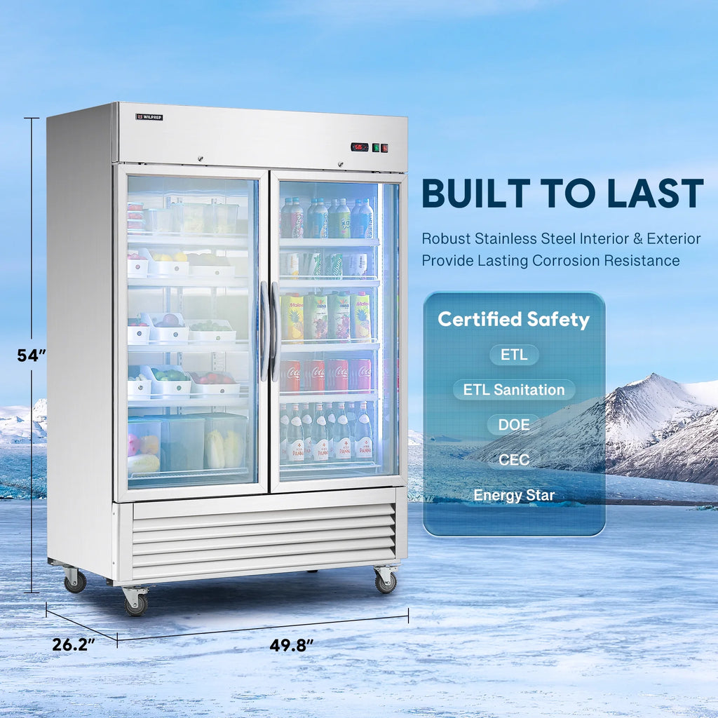 54" 2 Glass Door Display Refrigerator with 42.2 cu. ft. Capacity X95739