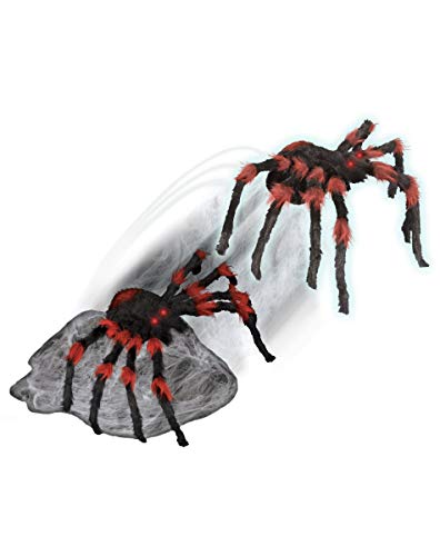 LED Red and Black Jumping Spider Animatronic 21 Inches W47562