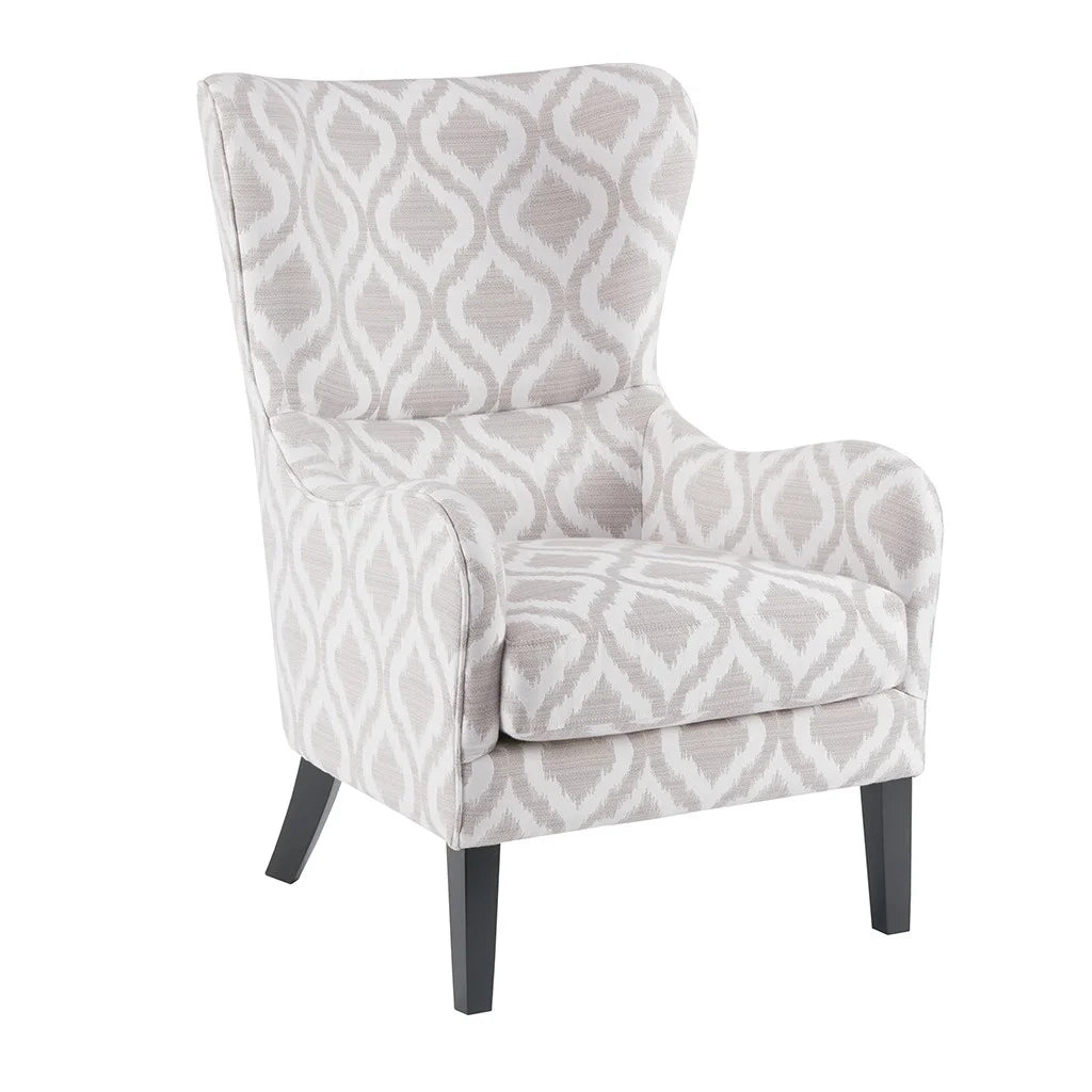 Transitional Swoop Wing Chair with Round Arm I657583