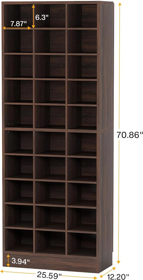 10-Tier Wooden Shoe Storage Cabinet with 30 Cubbies B9153