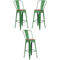 Green Metal Bar Stool Set of 3 O544045