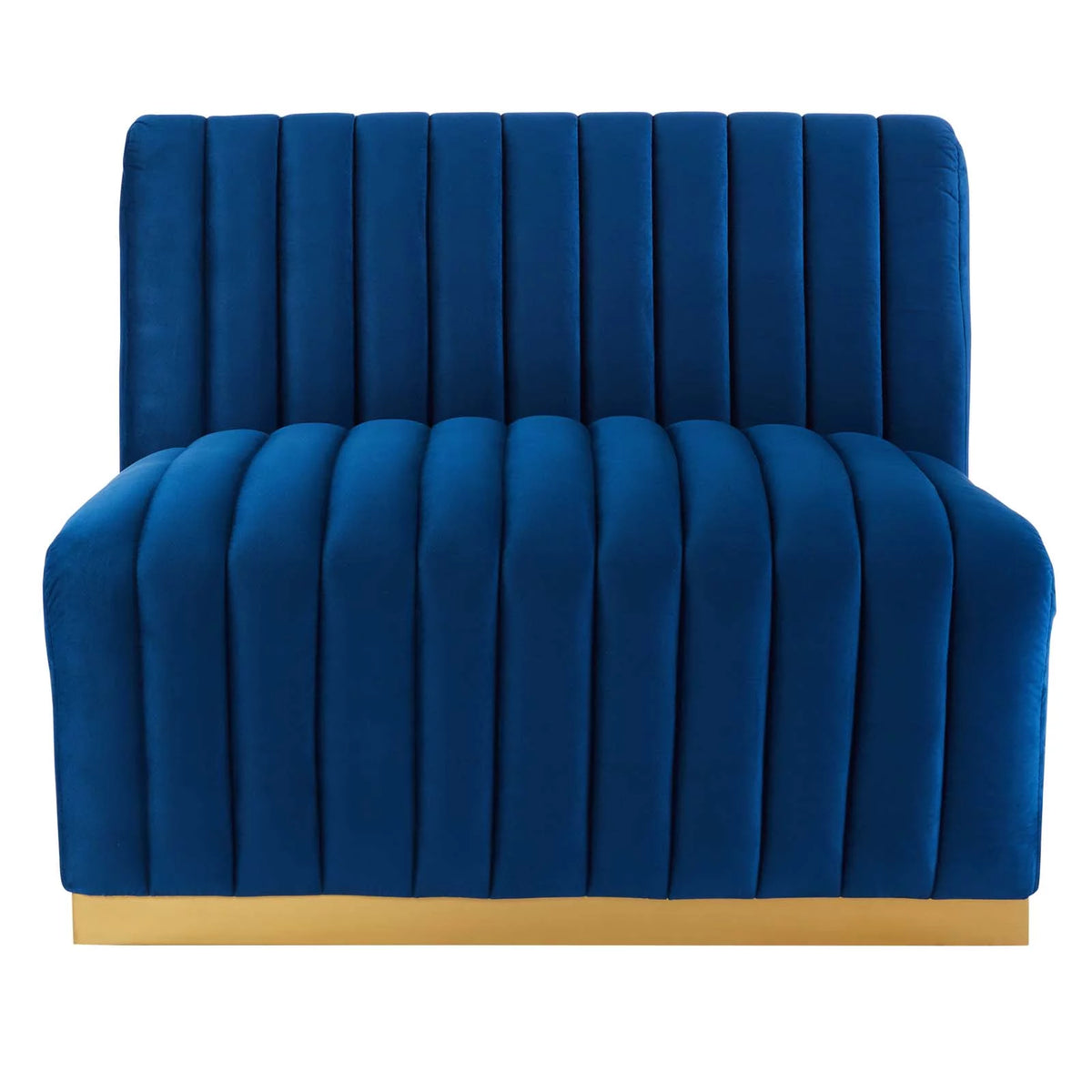 Gold Navy Velvet 5-Piece Sectional H68141