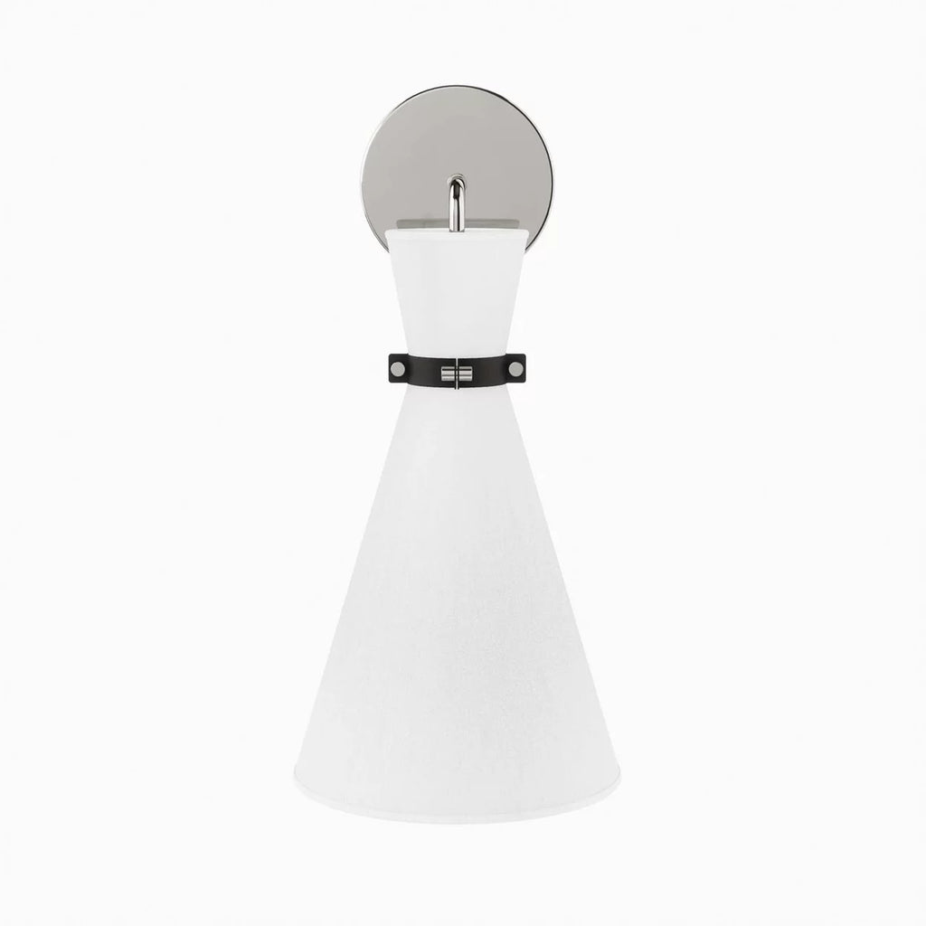 1-Light White Polished Nickel Wall Sconce I285249