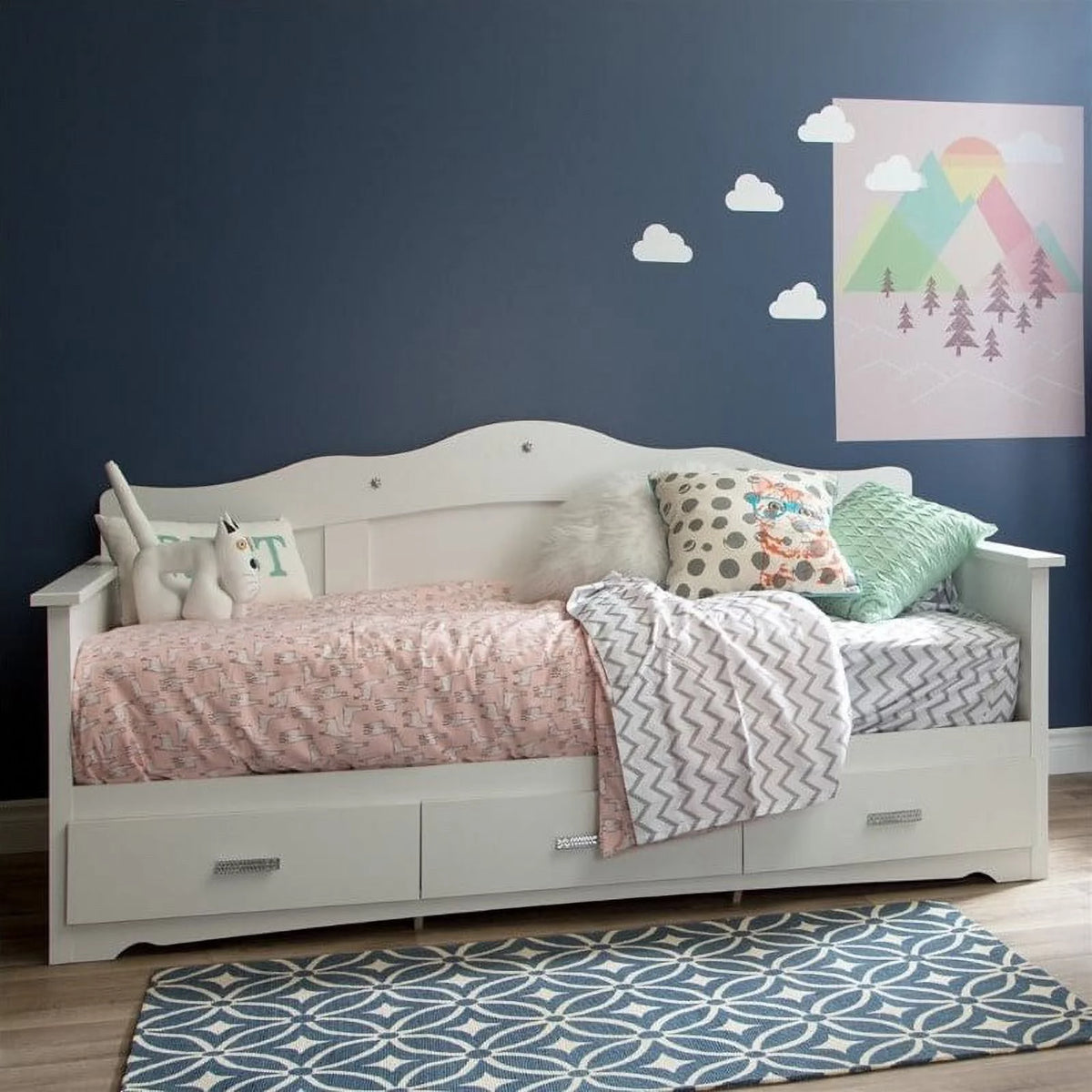White Twin Daybed with Storage F151