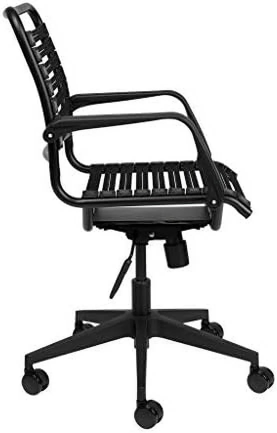 Black Adjustable Rolling Office Chair with Bungie Straps J599464