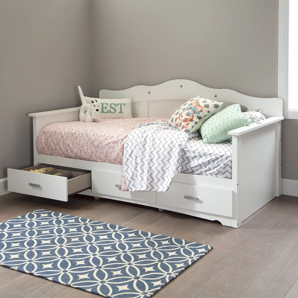 White Twin Daybed with Storage F151
