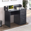 Black Wood Grain Three Drawers Computer Desk A41681