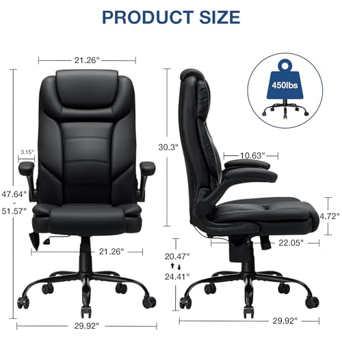 Big and Tall 450lbs Leather Ergonomic Office Chair B25522