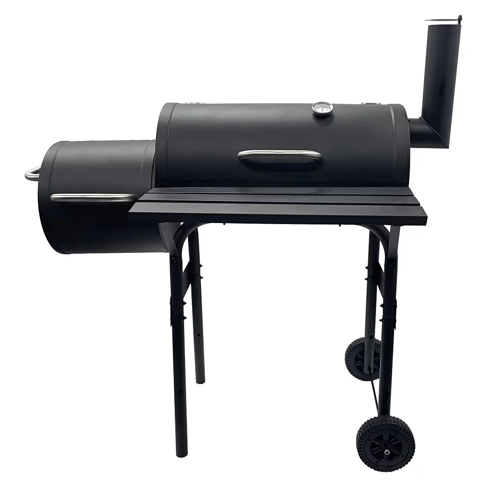 30" BBQ Charcoal Grill Offset Smoker with Cover E29664