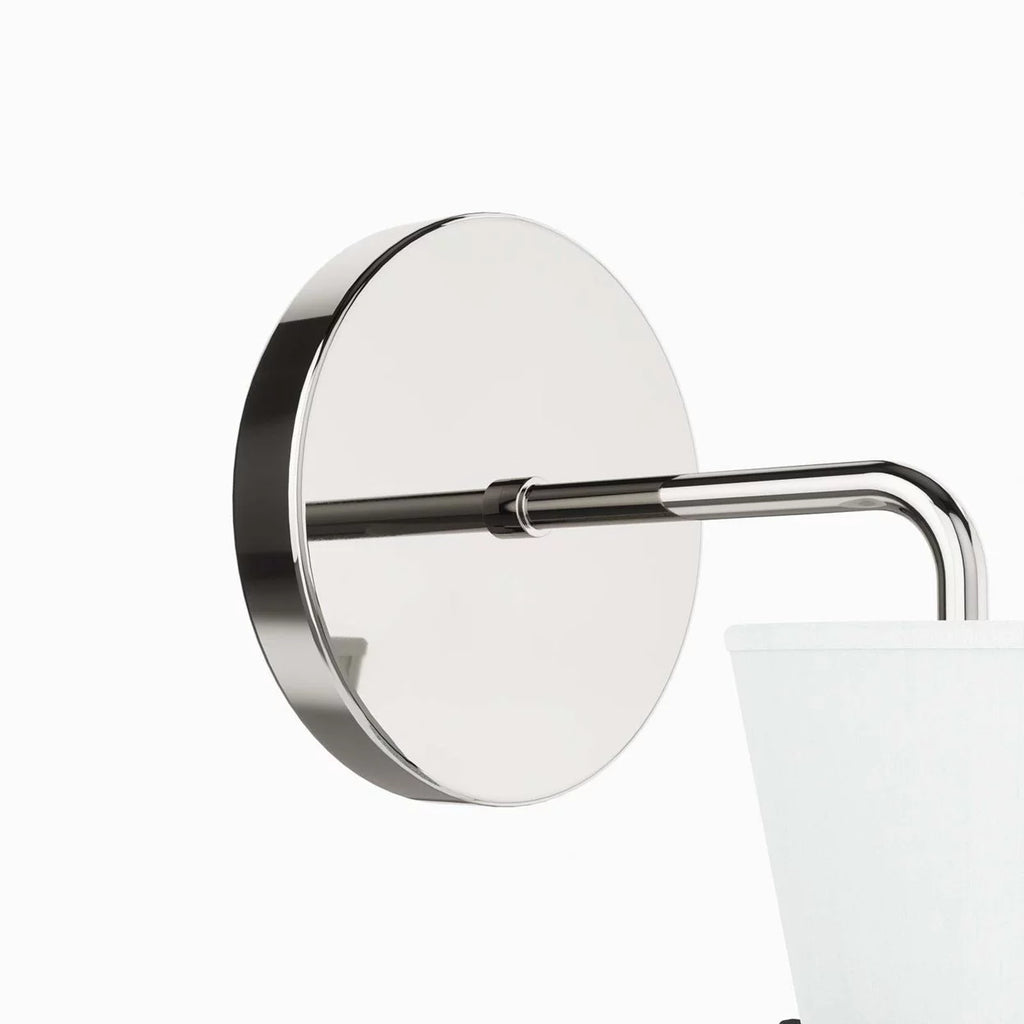 1-Light White Polished Nickel Wall Sconce I285249