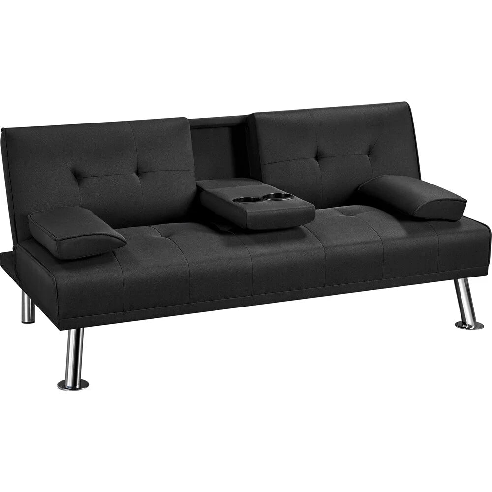 Black Convertible Futon Sofa Bed M203
