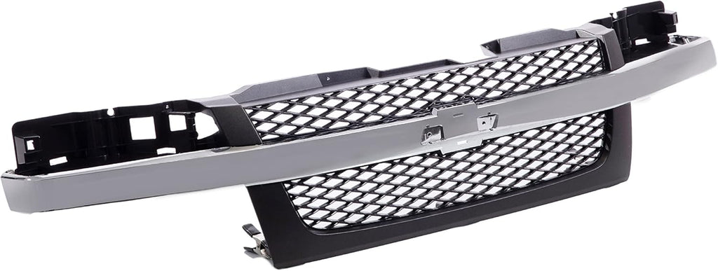 Front Dark Gray Grille Assembly with Chrome Center Bar X265535