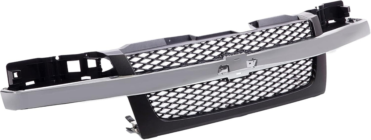 Front Dark Gray Grille Assembly with Chrome Center Bar X265535