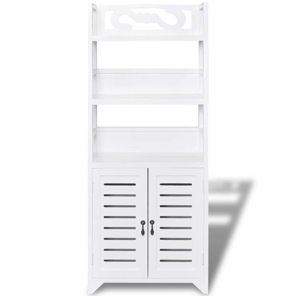 White Wood Bathroom Cabinet D40732