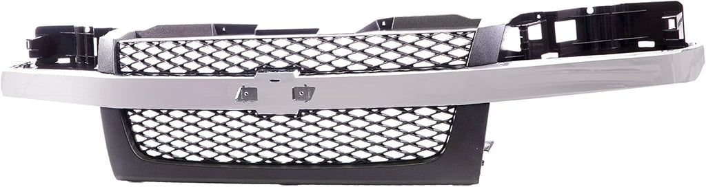 Front Dark Gray Grille Assembly with Chrome Center Bar X265535