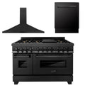48 In. Dual Fuel Range, Range Hood, Dishwasher in Black Stainless Steel Z6244