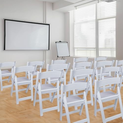 White 4 PCS Lightweight Resin Folding Chairs with Padding S837