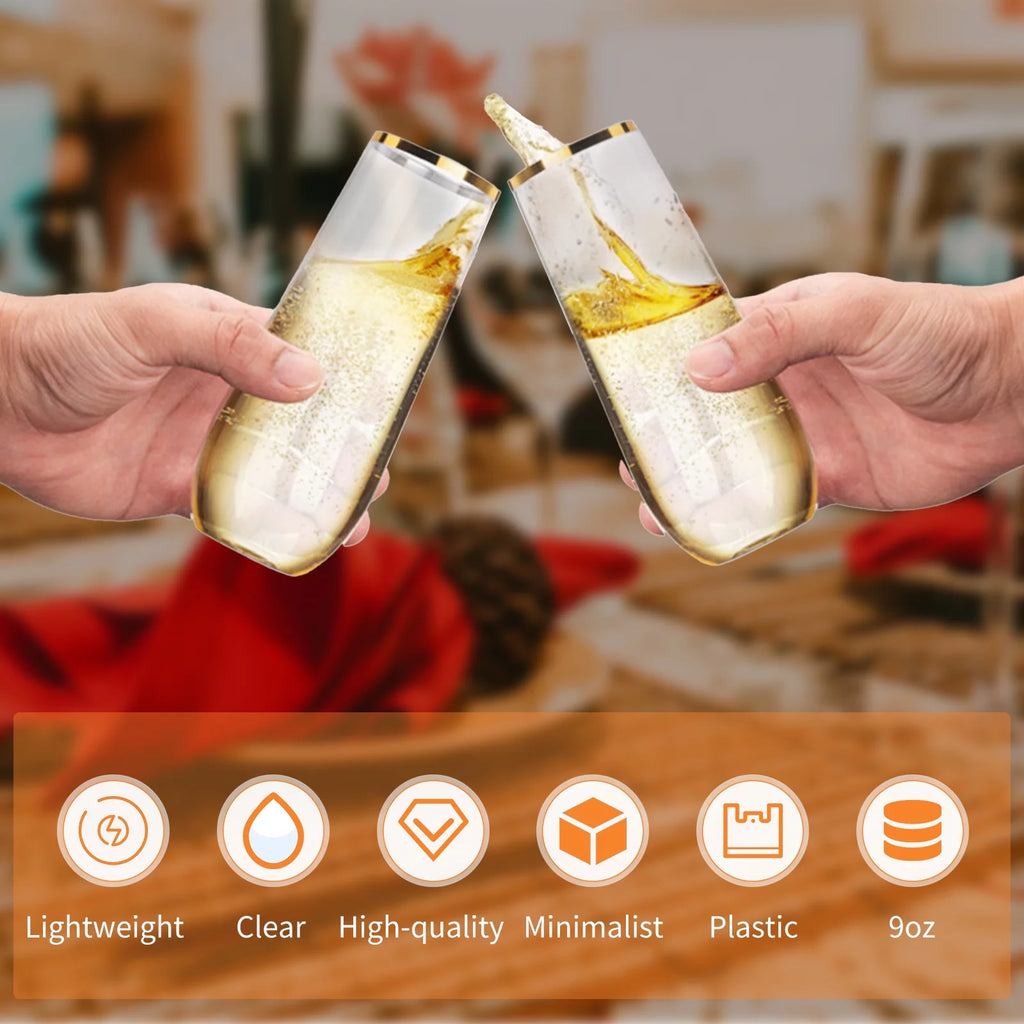 24Pcs 9oz Clear Champagne Glasses O10127