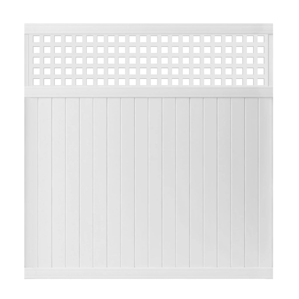 White Vinyl Lattice Top Fence Panel S9882