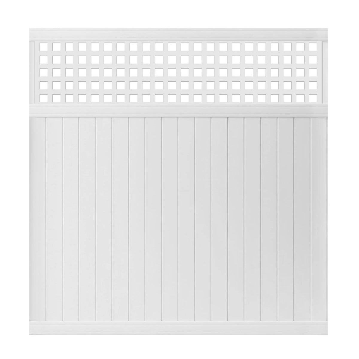 White Vinyl Lattice Top Fence Panel S9882