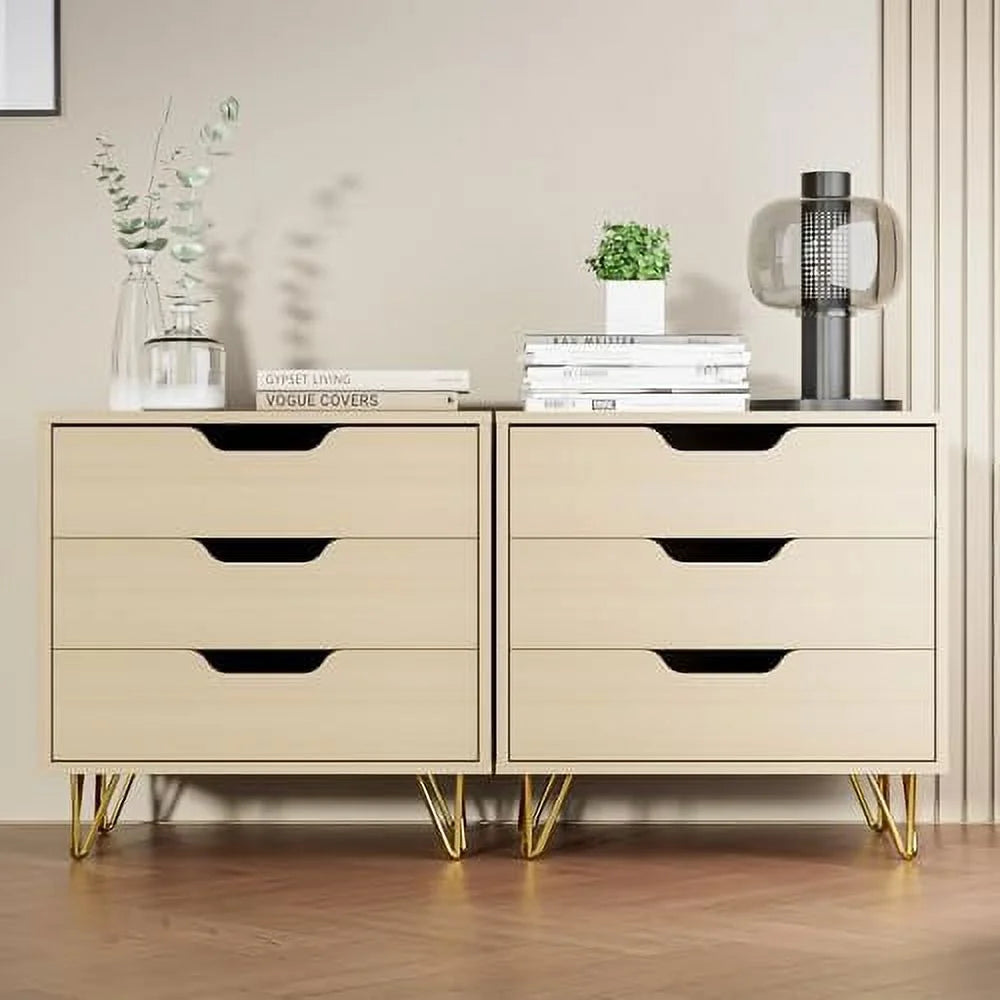 3 Drawer Black Dresser F7444