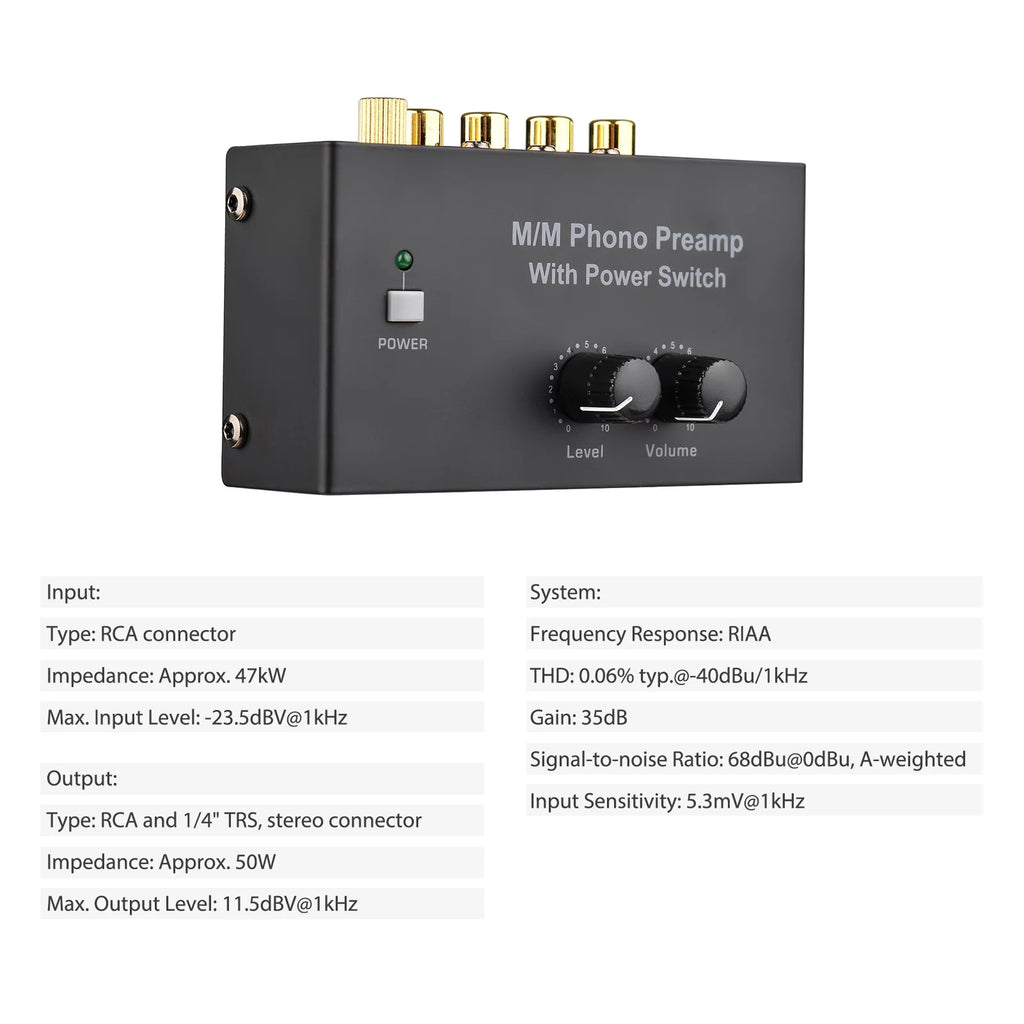Ultra-compact Phono Preamp with RCA Input Output J623951