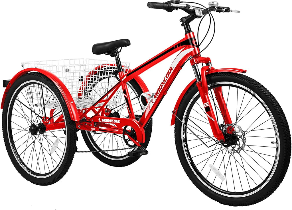 24/26/27.5 Inch 7 Speed Three Wheel Bike with Cargo Basket J409985