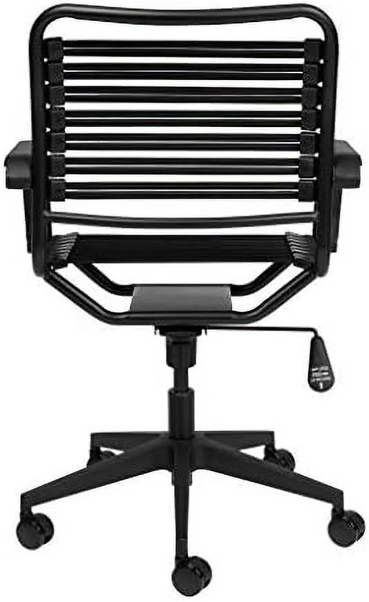 Black Adjustable Rolling Office Chair with Bungie Straps J599464
