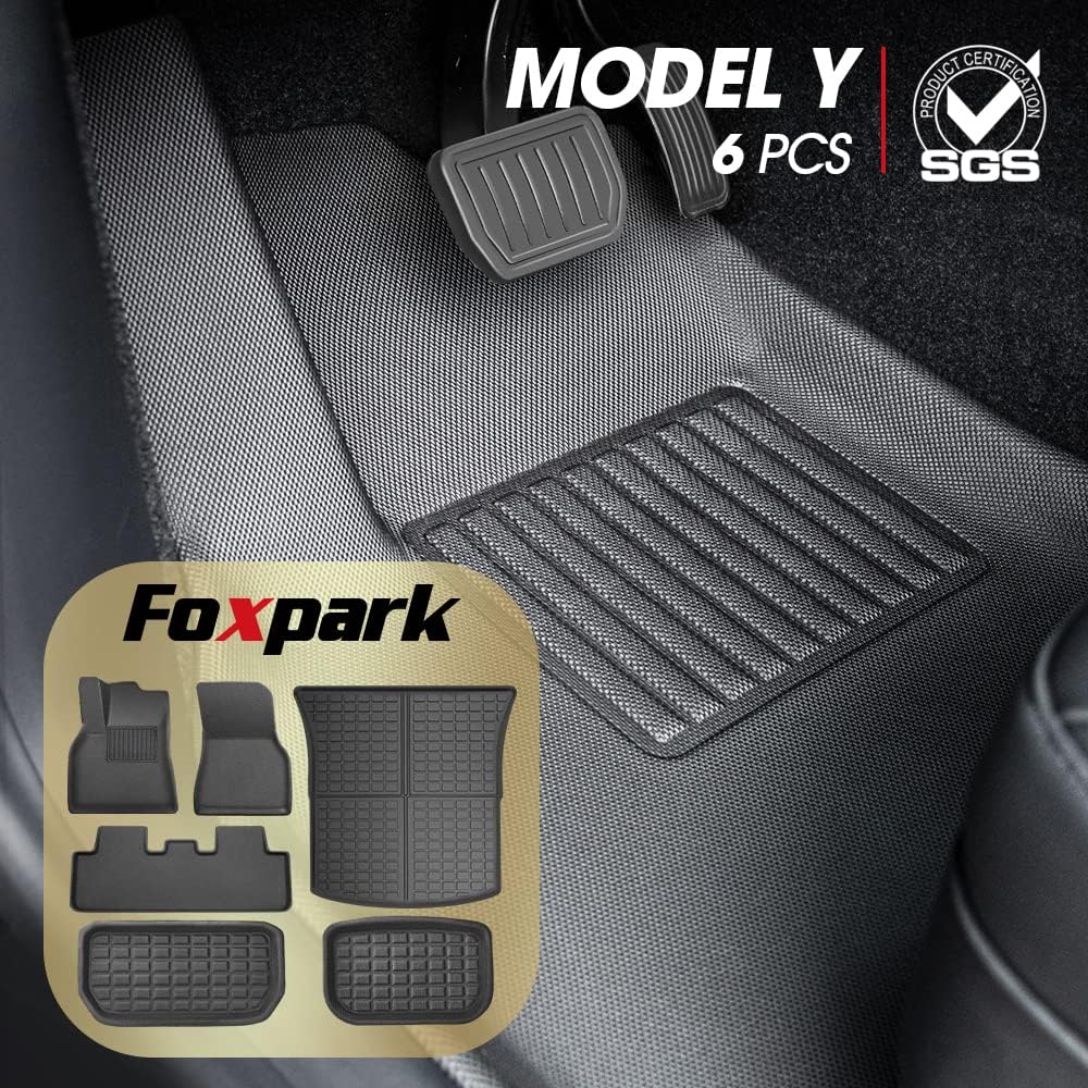 All Weather TPE Floor Mats Cargo Liner Trunk Mats 6 Pieces A534