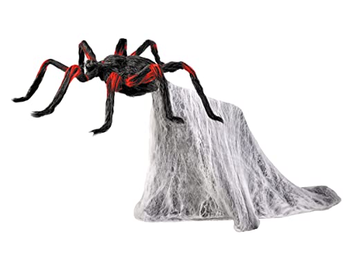 LED Red and Black Jumping Spider Animatronic 21 Inches W47562