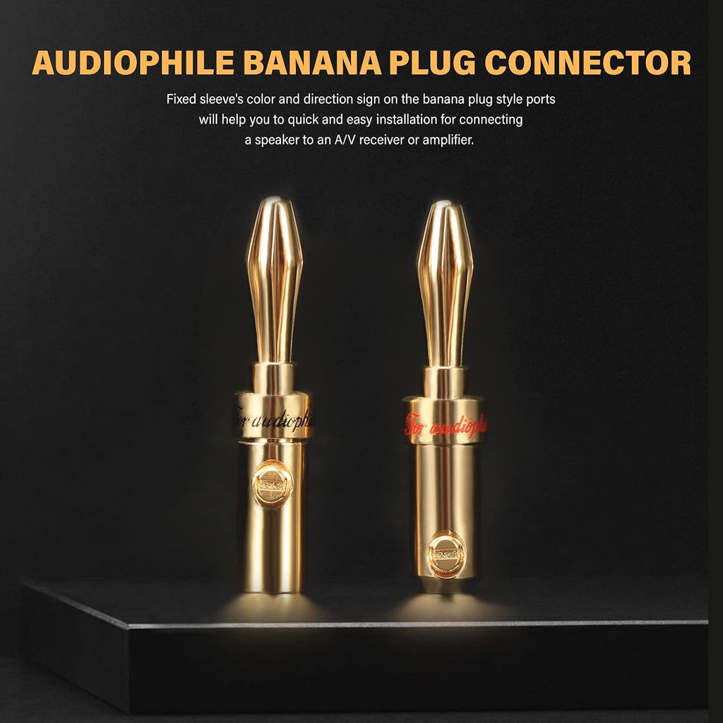 13AWG Oxygen-Free Copper Speaker Cables with Banana Plug Tips E898173