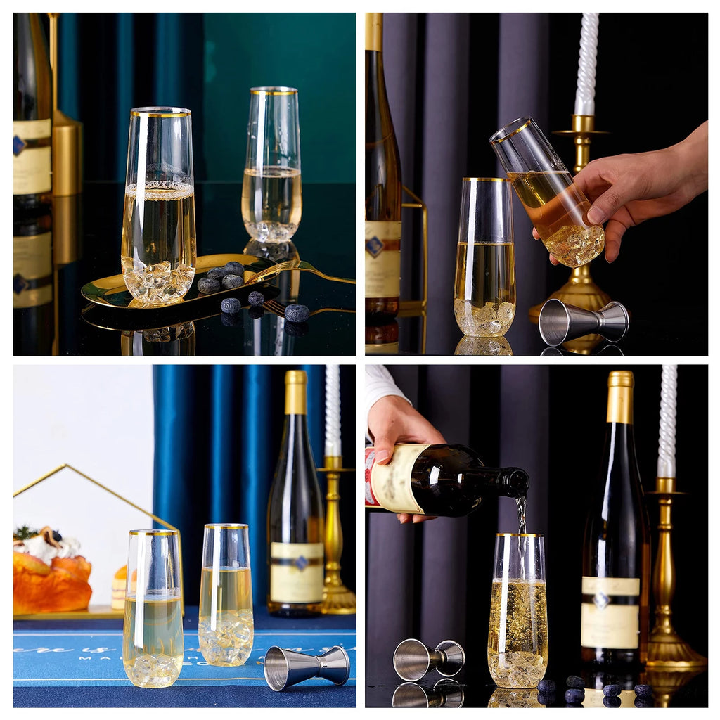24Pcs 9oz Clear Champagne Glasses O10127