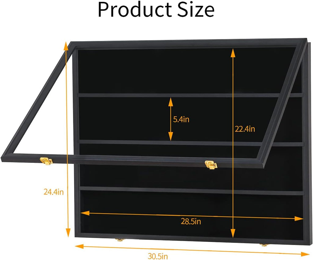 Black Lockable Graded Sports Card Display Case B333