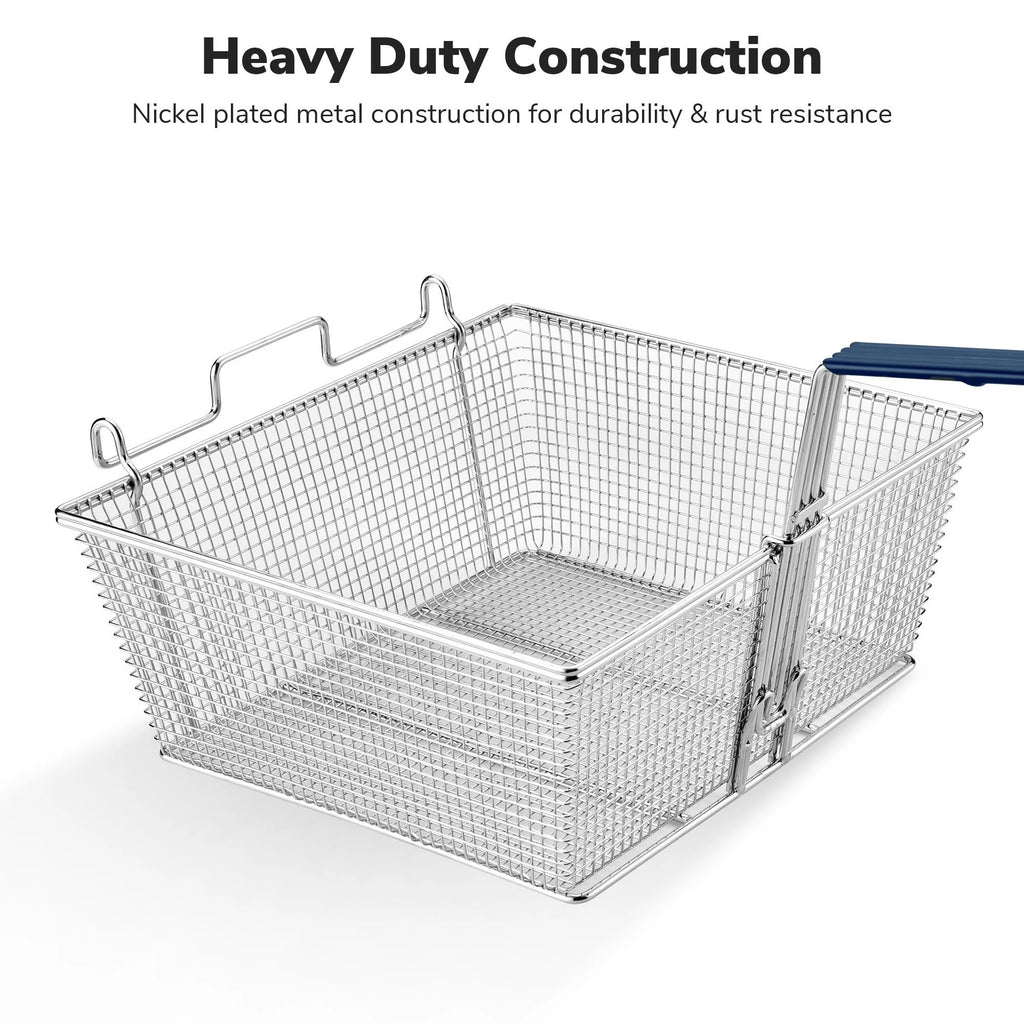 Commercial Deep Fryer Basket 8.8 Lbs Large Capacity with Non-slip Handle B8505