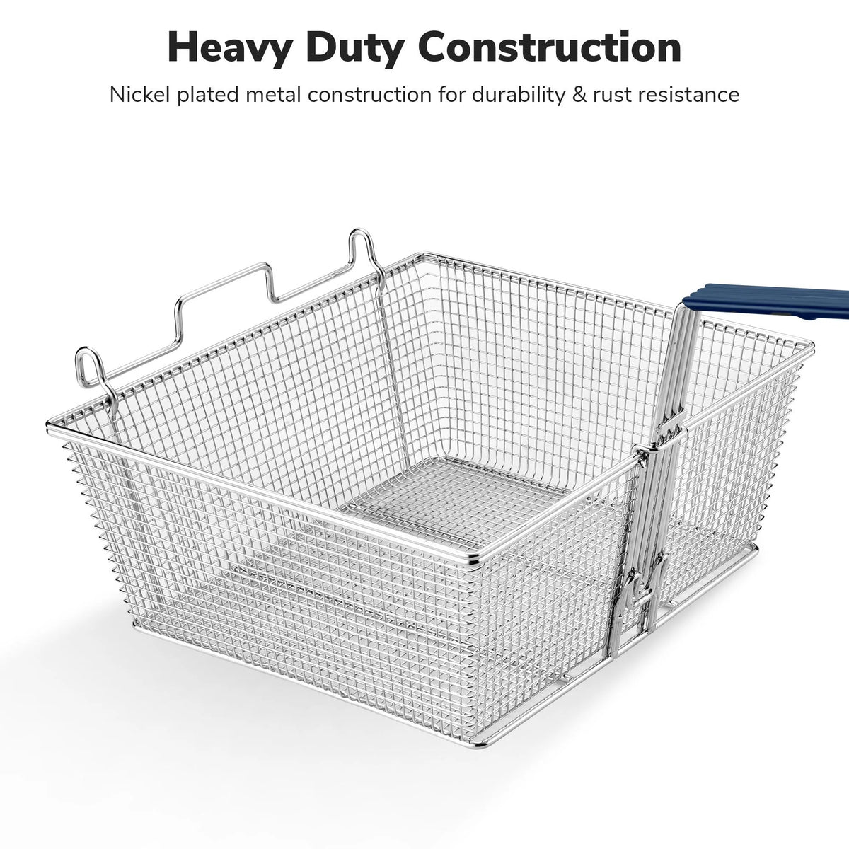 Commercial Deep Fryer Basket 8.8 Lbs Large Capacity with Non-slip Handle B8505