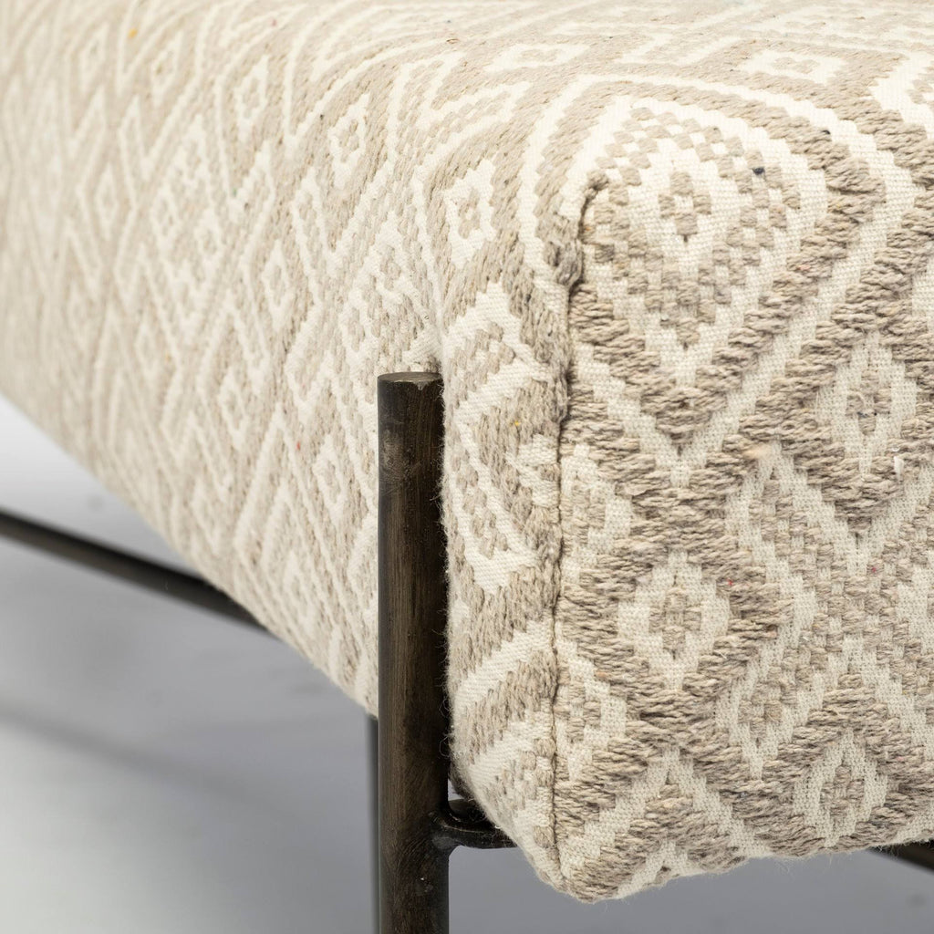 Cream Fabric Bench L489663