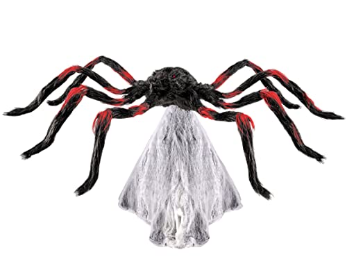 LED Red and Black Jumping Spider Animatronic 21 Inches W47562