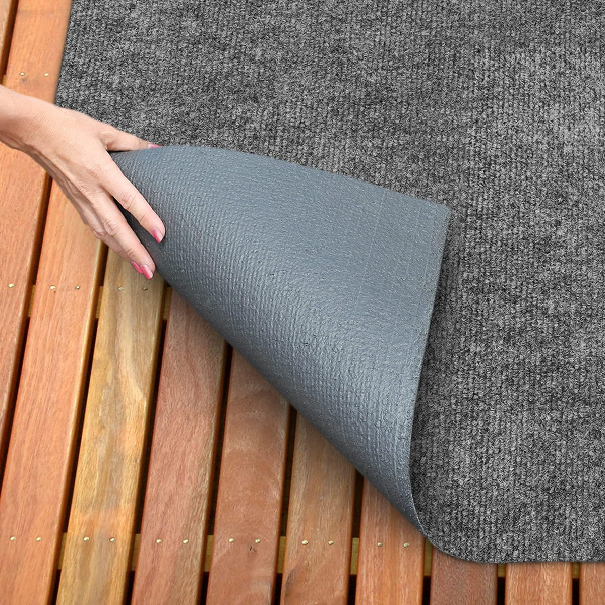 Indoor Outdoor Carpet with Rubber Marine Backing Gray 6 Feet x 50 Feet B5769