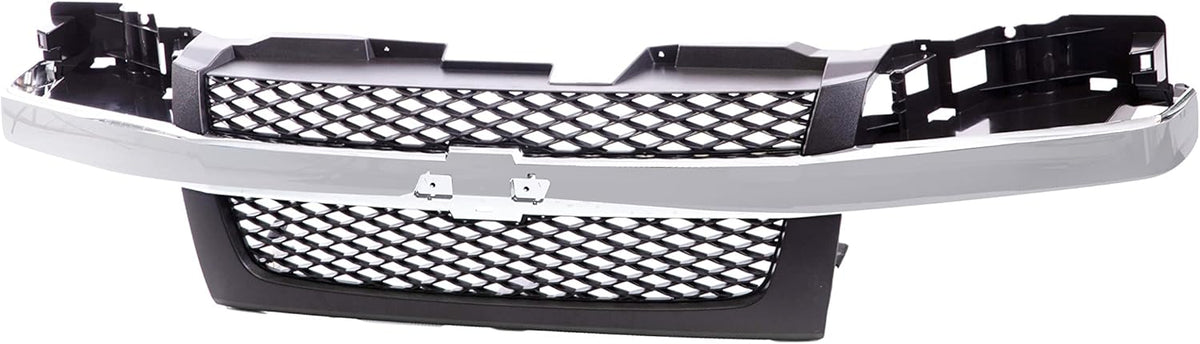 Front Dark Gray Grille Assembly with Chrome Center Bar X265535
