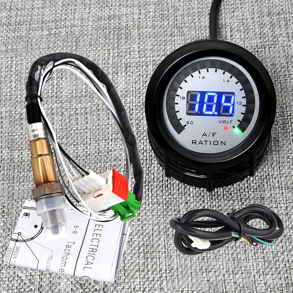 52mm LED Digital Air/Fuel Ratio Gauge with Narrowband O2 Oxygen Sensor Pack of 2 T385099